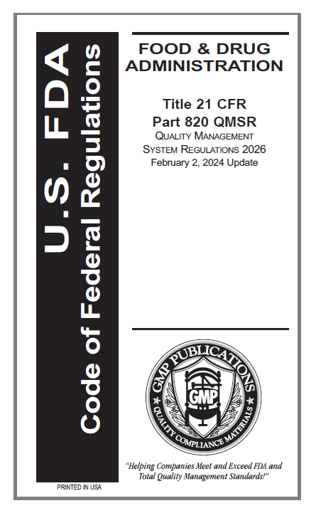 21 CFR Part 820 2026 QMSR