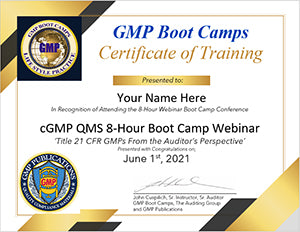 FREE* 8-Hour GMP QMS Training - Select Month