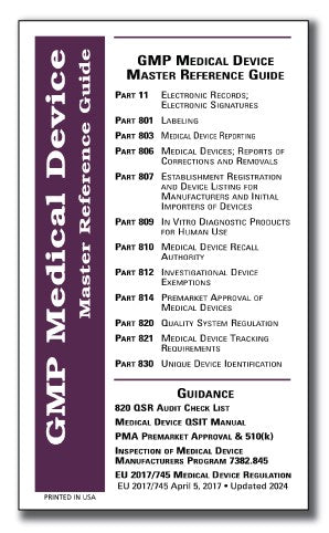 GMP Medical Device Master Reference
