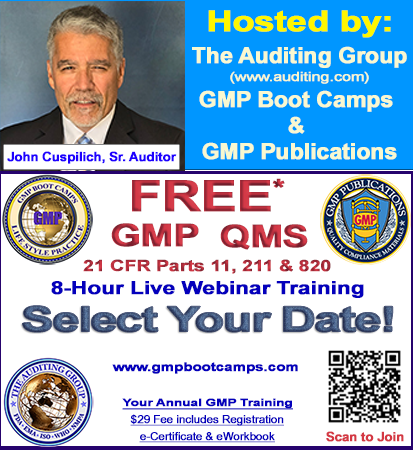 FREE* 8-Hour GMP QMS Training - Select Month