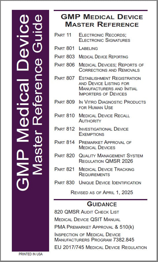 GMP Medical Device Master Reference